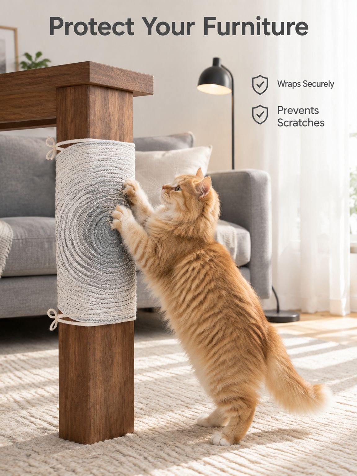 Woven ramie cat scratching mat