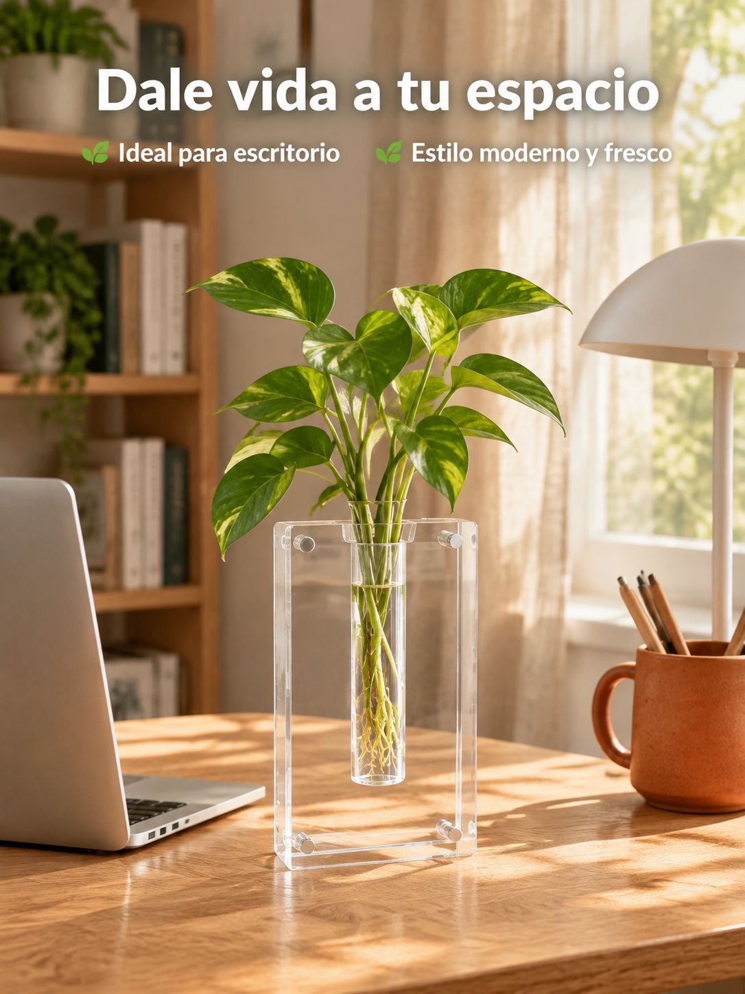 Jarrón creativo de acrílico para el hogar, hidroponía y arreglos florales