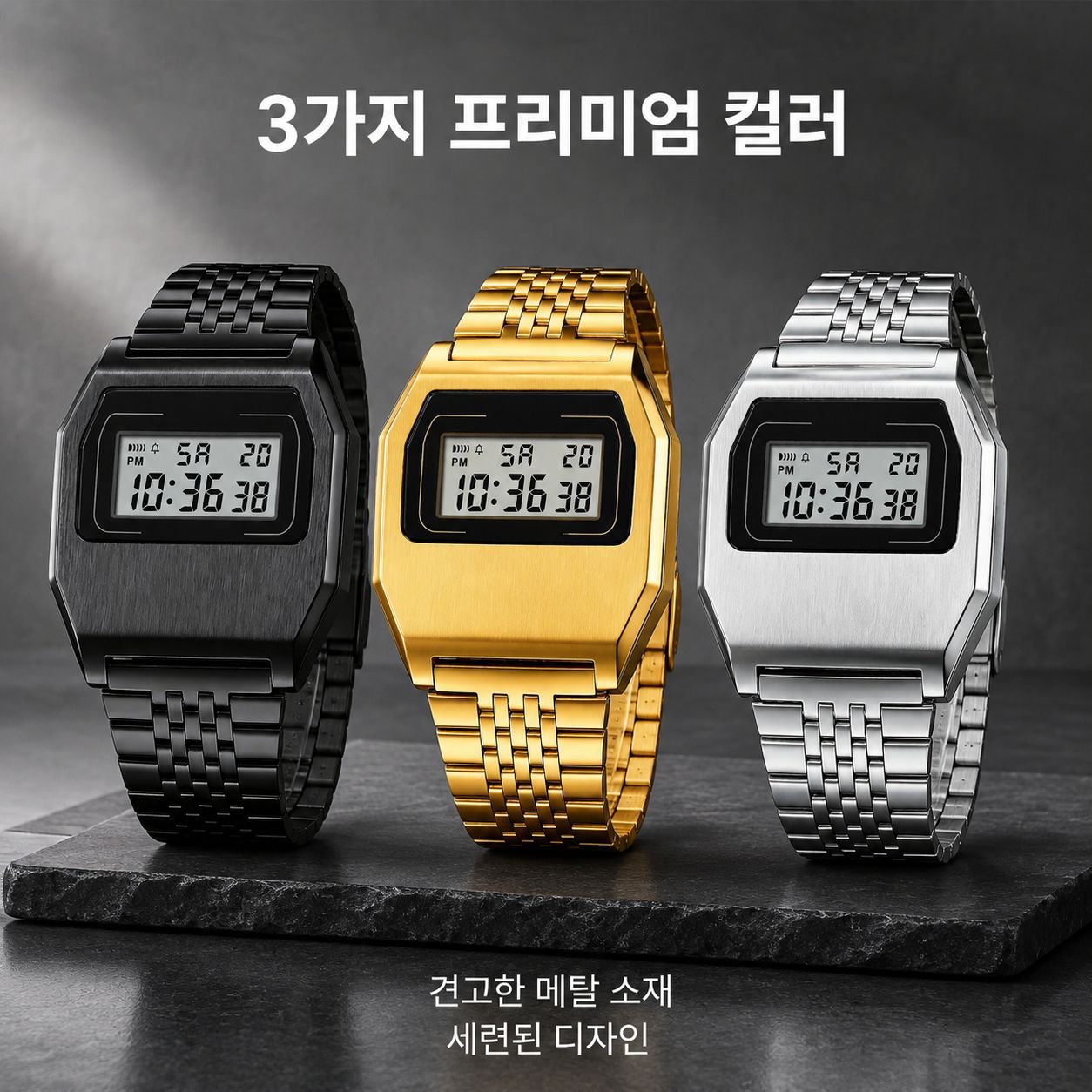 남성용 야광 다기능 크로노그래프 방수 전자 시계