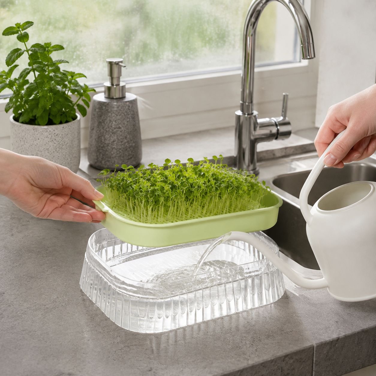Soilless seedling tray for indoor gardening