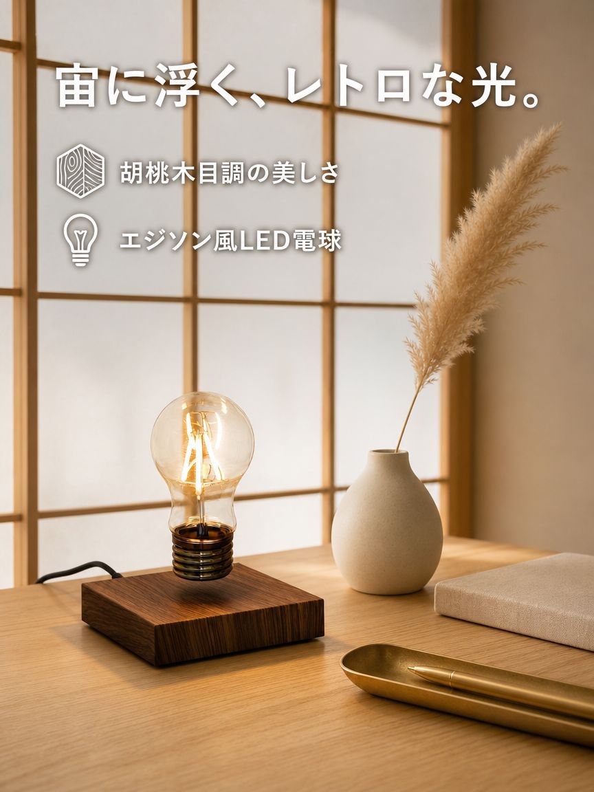 磁気浮上LED電球ワイヤレス回転テーブルランプ