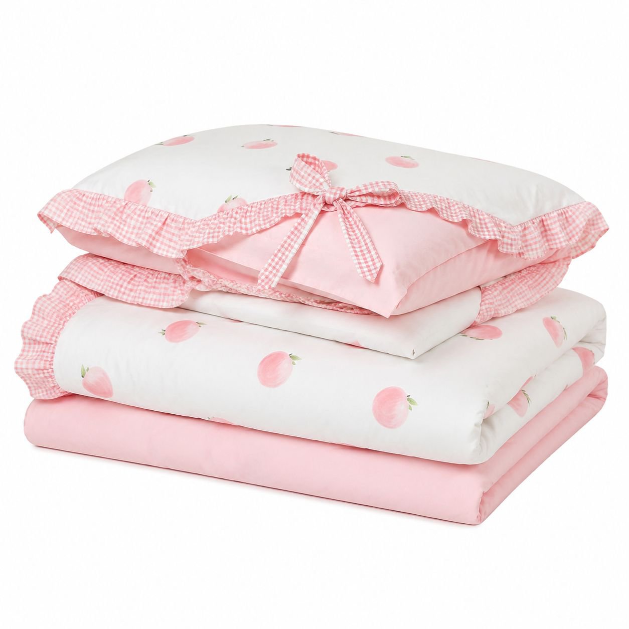 4-Piece All-Season Double Bed Set with Girly Lace Details