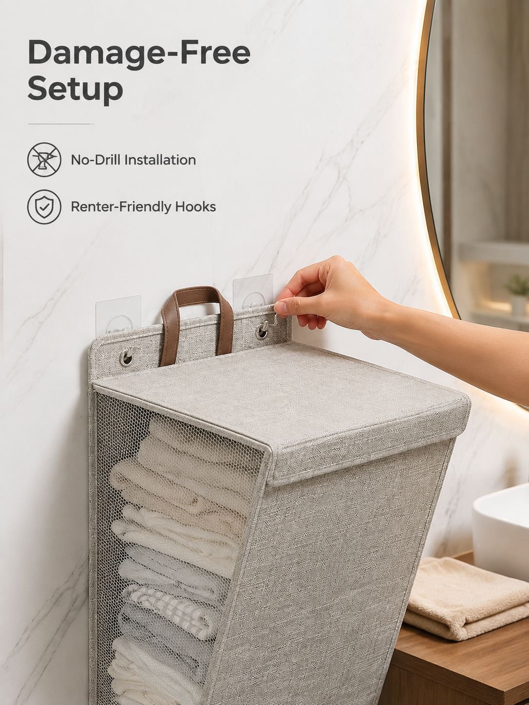 Cotton and Linen Clothing Storage Basket