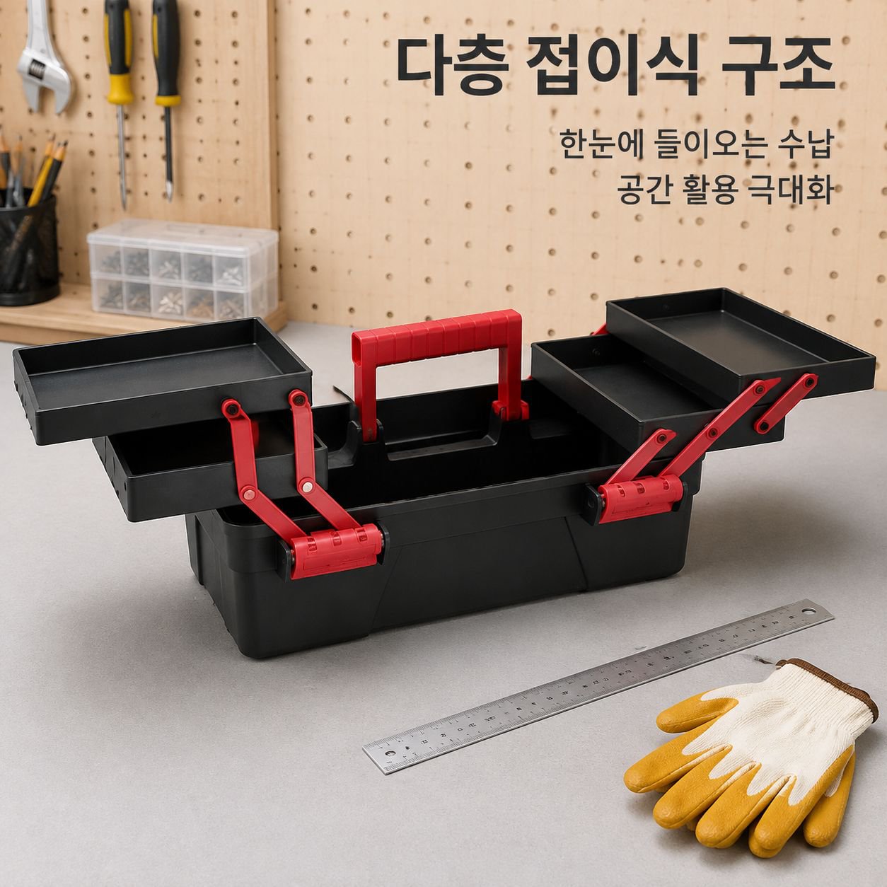 가정용 휴대용 다층 하드웨어 공구 보관함