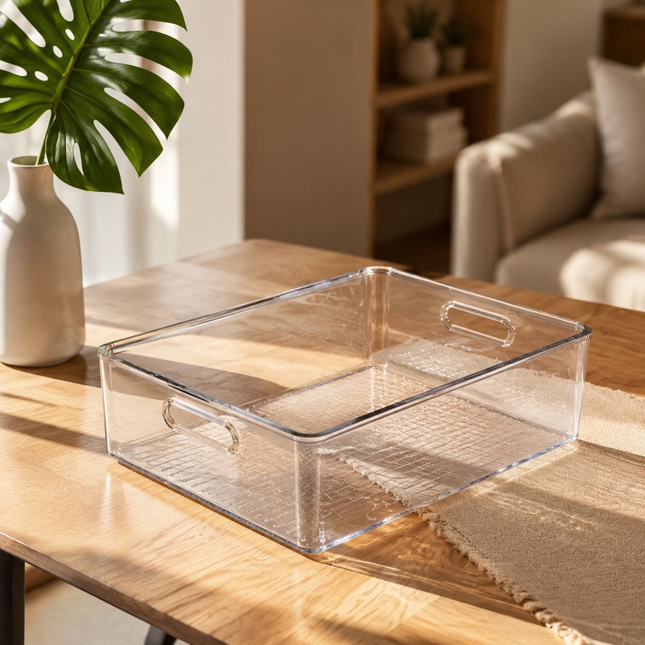 Caja organizadora de acrílico mediana para escritorio