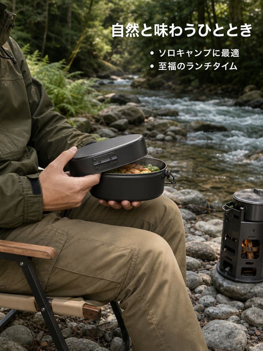 二重構造の厚手アルミ製ランチボックス