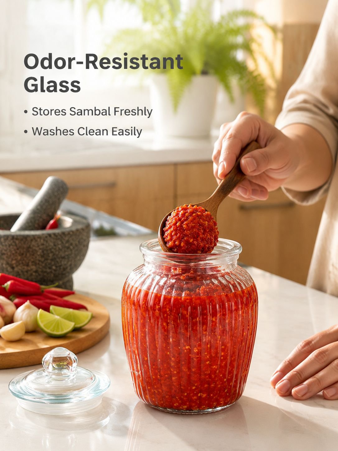 Large-capacity thickened glass airtight jar