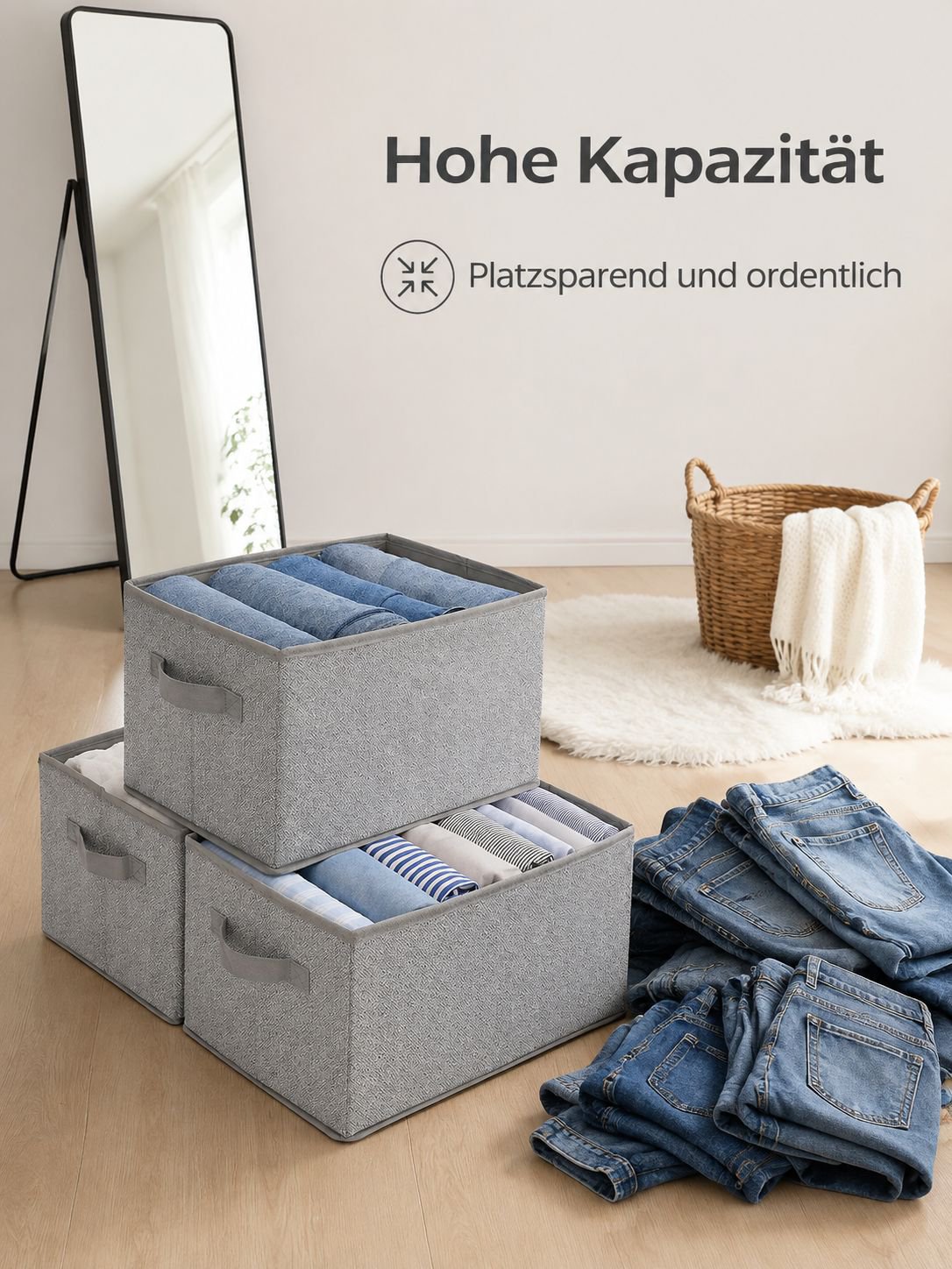 Klappbarer Aufbewahrungskasten Kleiderschrank mit Griff