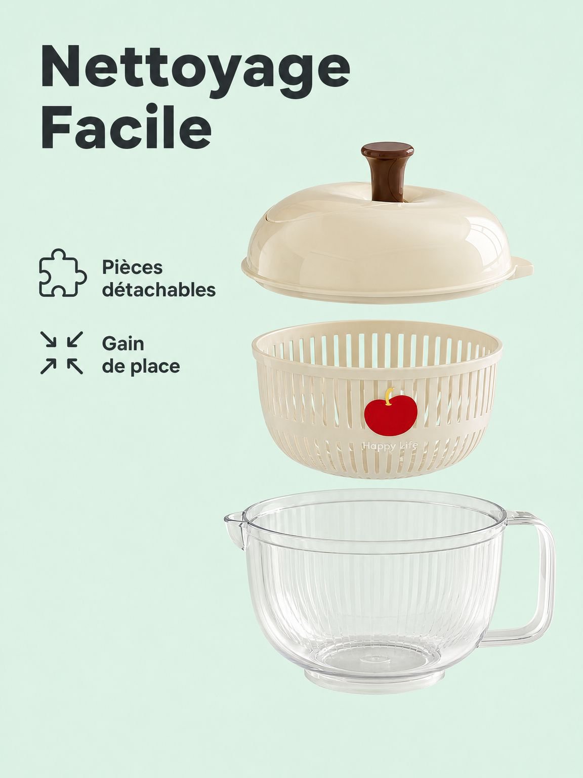 Déshydrateur de fruits et légumes multifonction à manivelle