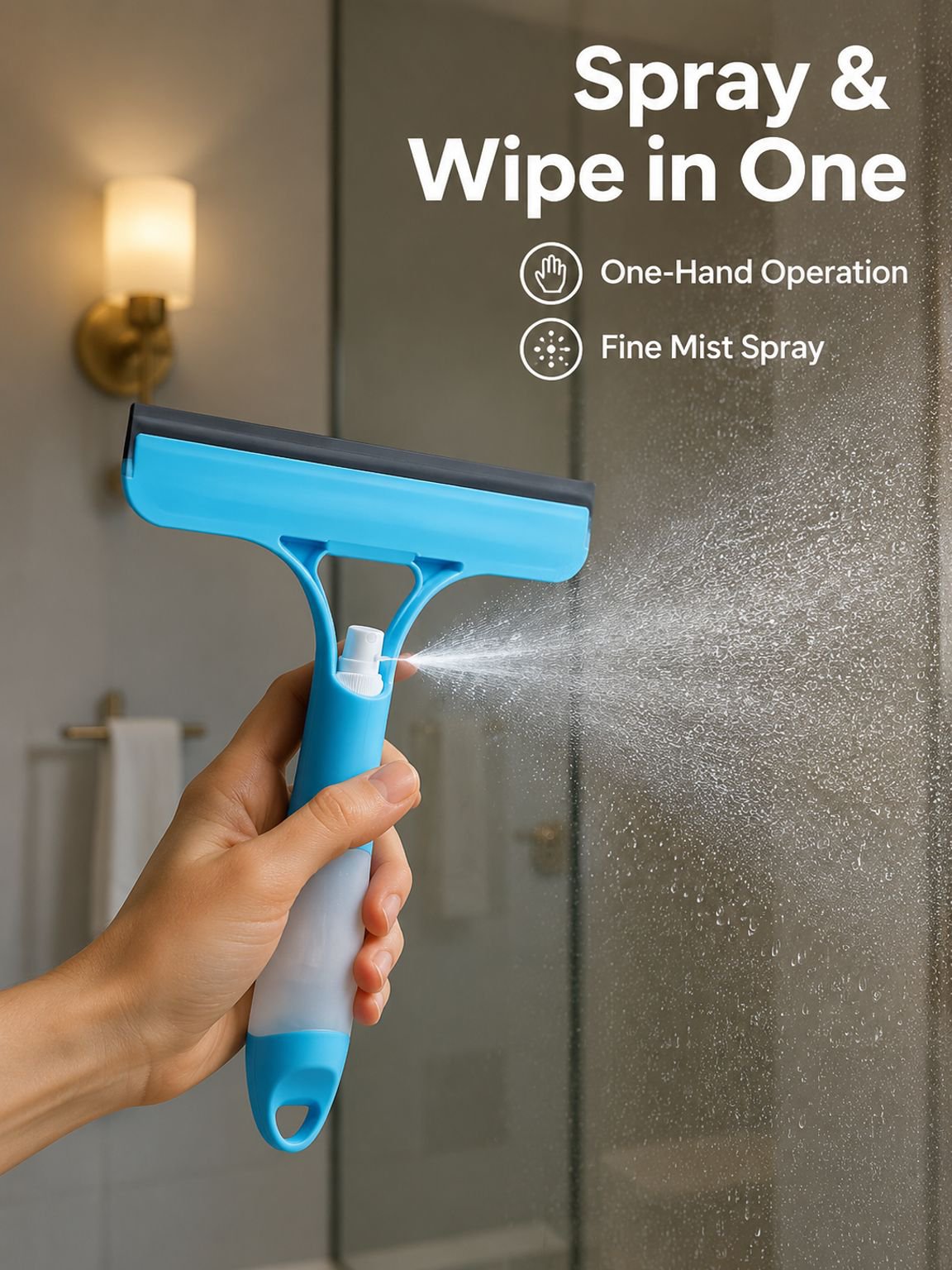 Multi-Functional Bathroom Glass Scraper Cleaner