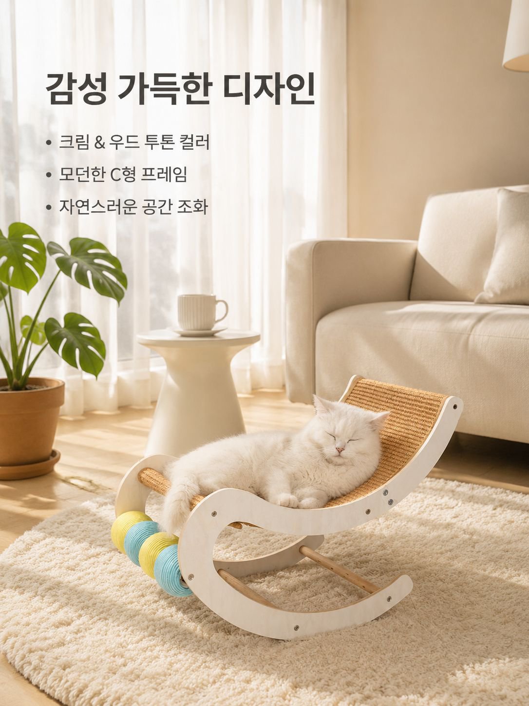 편안하고 내구성 좋은 고양이 라탄 해먹