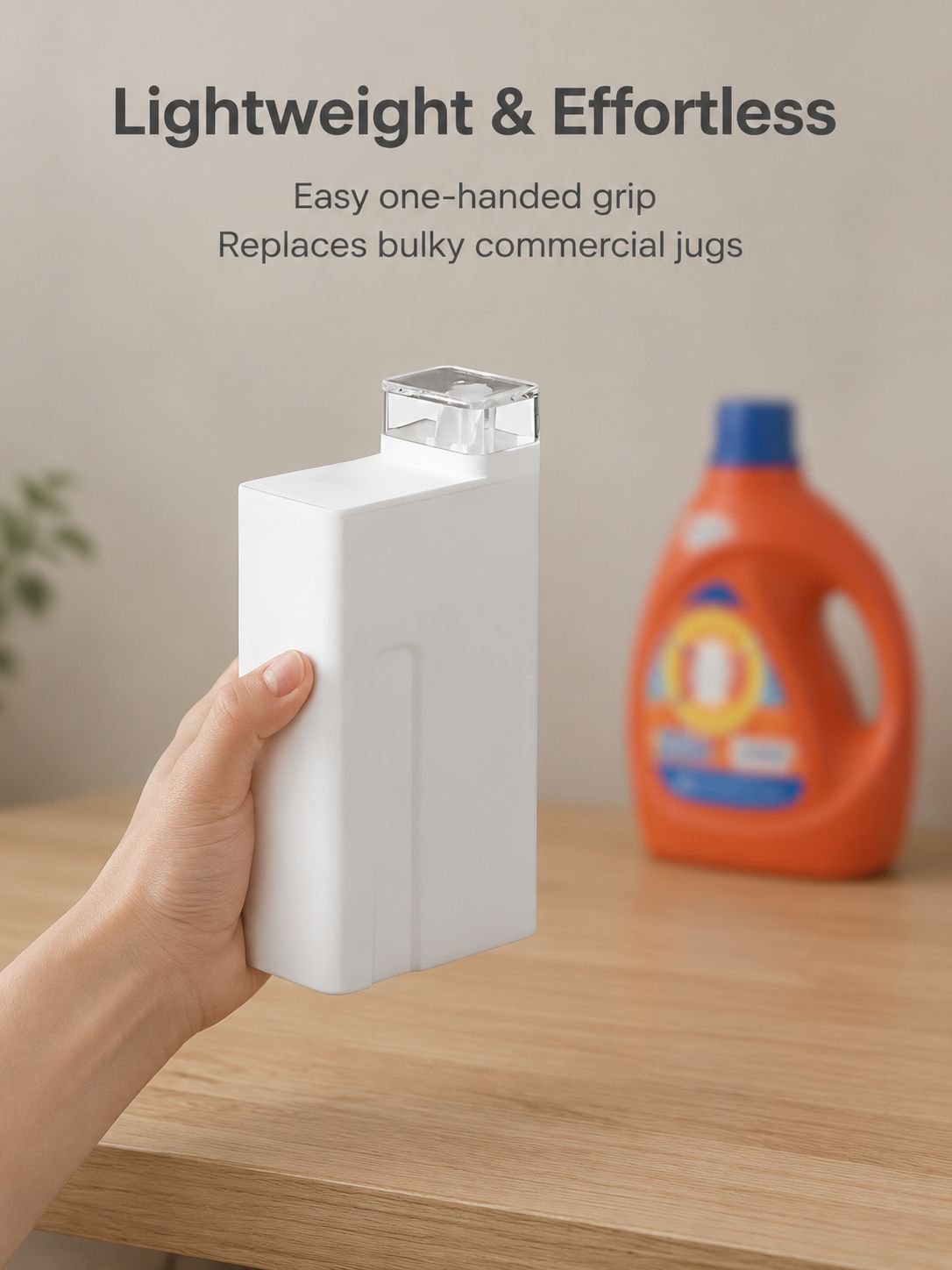 Close up of liquid detergent dispenser bottle