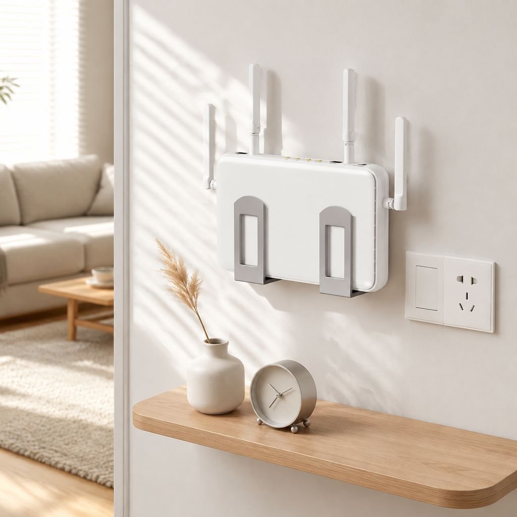 No-Drill Wall Router Holder, Multifunctional Storage Box Shelf