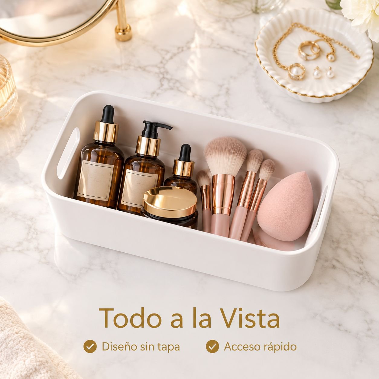 Caja organizadora de escritorio rectangular