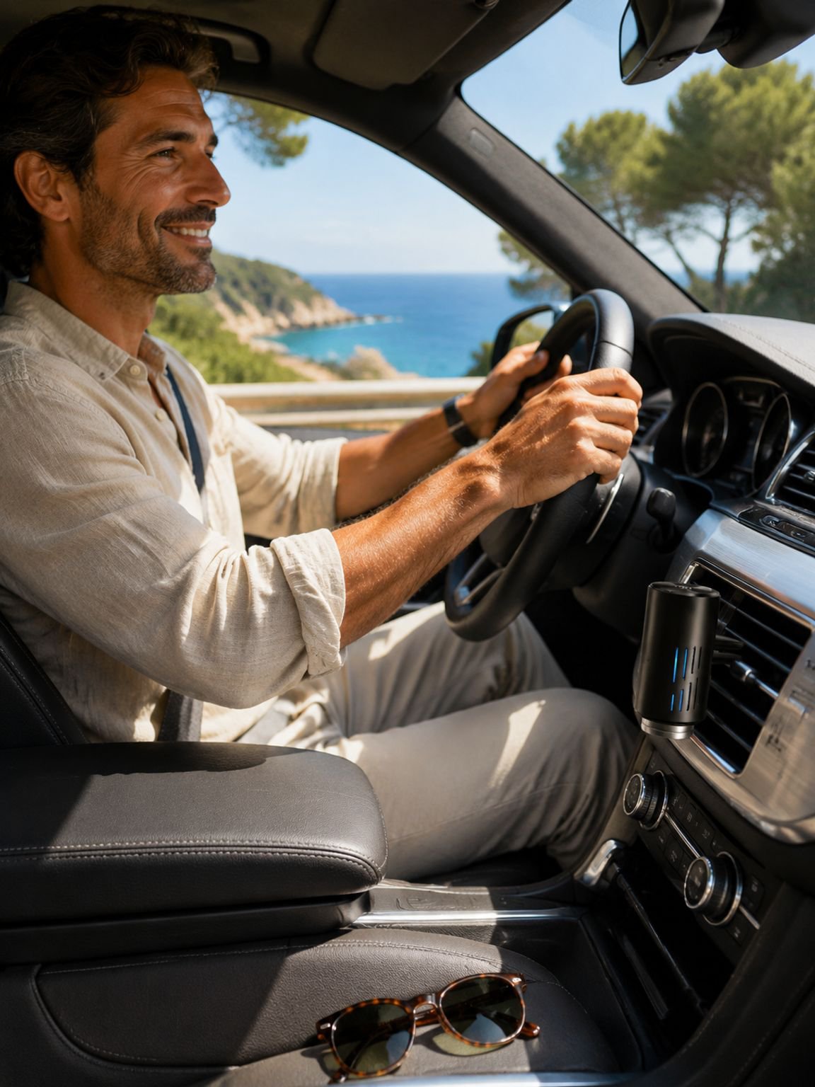 Máquina de aromaterapia para automóvil con salida de aire inteligente, difusor automático de aleació