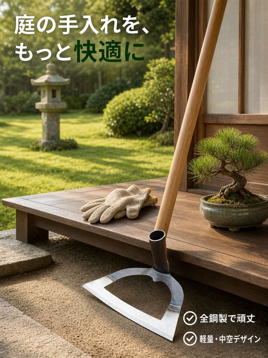 中空除草鍬、厚肉鋼製鋸刃鍬、除草ツール、農業用長柄鍬、大型全鋼鍬。