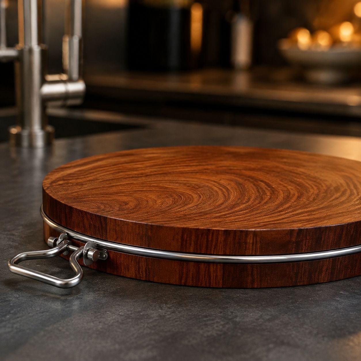 Whole Wood Thickened Round Chopping Board for Kitchen