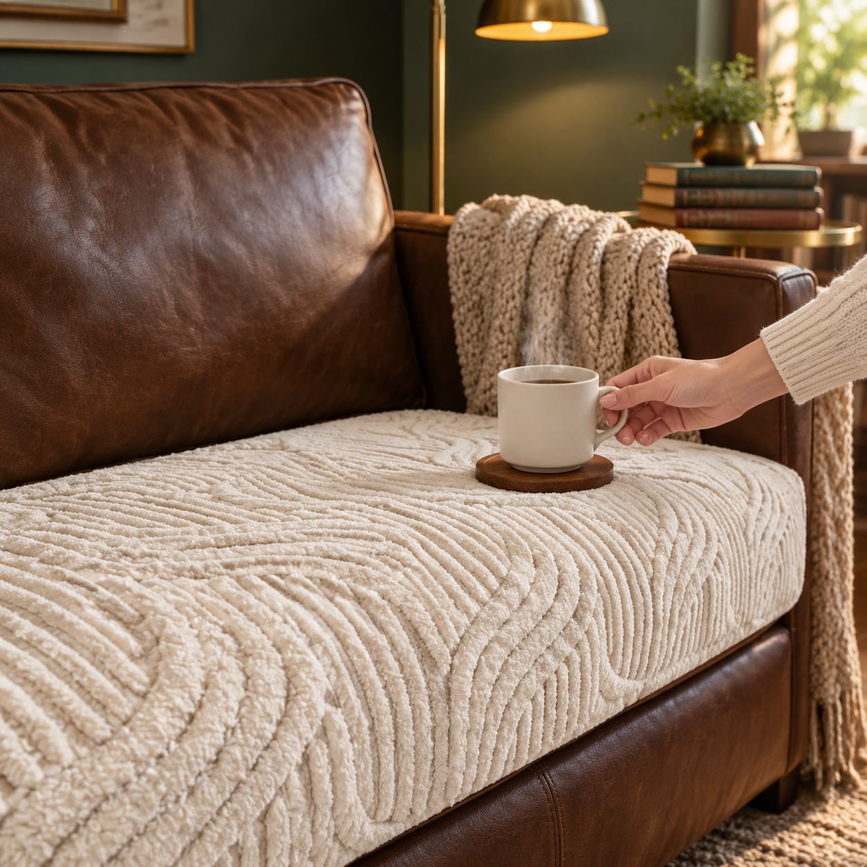 Comfortable Cotton Velvet Sofa Sofa Cushion Household Breathable Back AntiSlip Particles AntiSlip