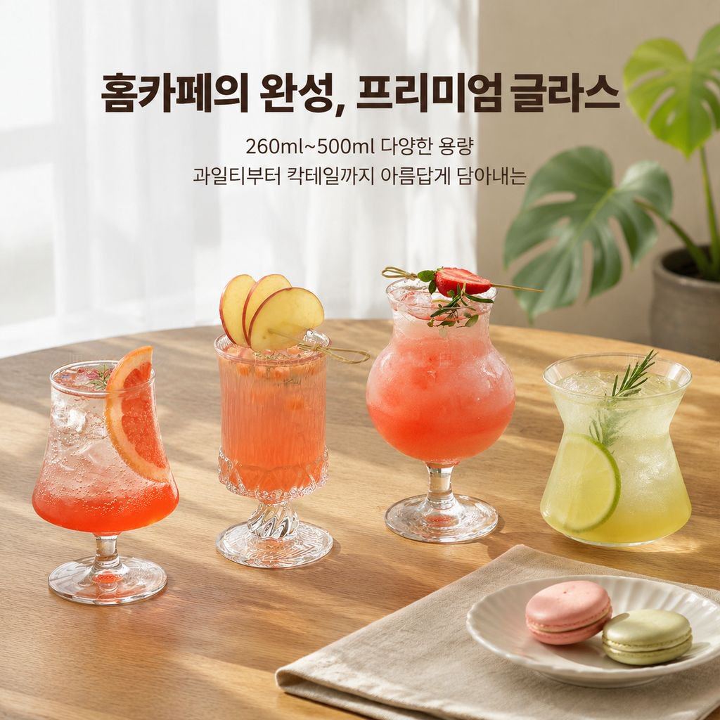 프리미엄 칵테일 잔/과일 티 잔