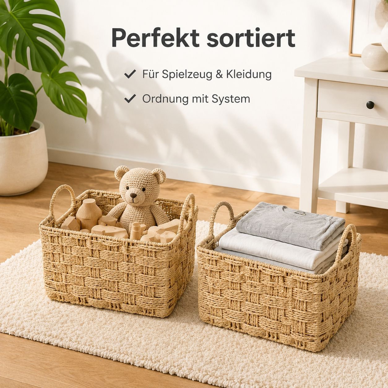 Handgefertigter Aufbewahrungskorb für den Schreibtisch