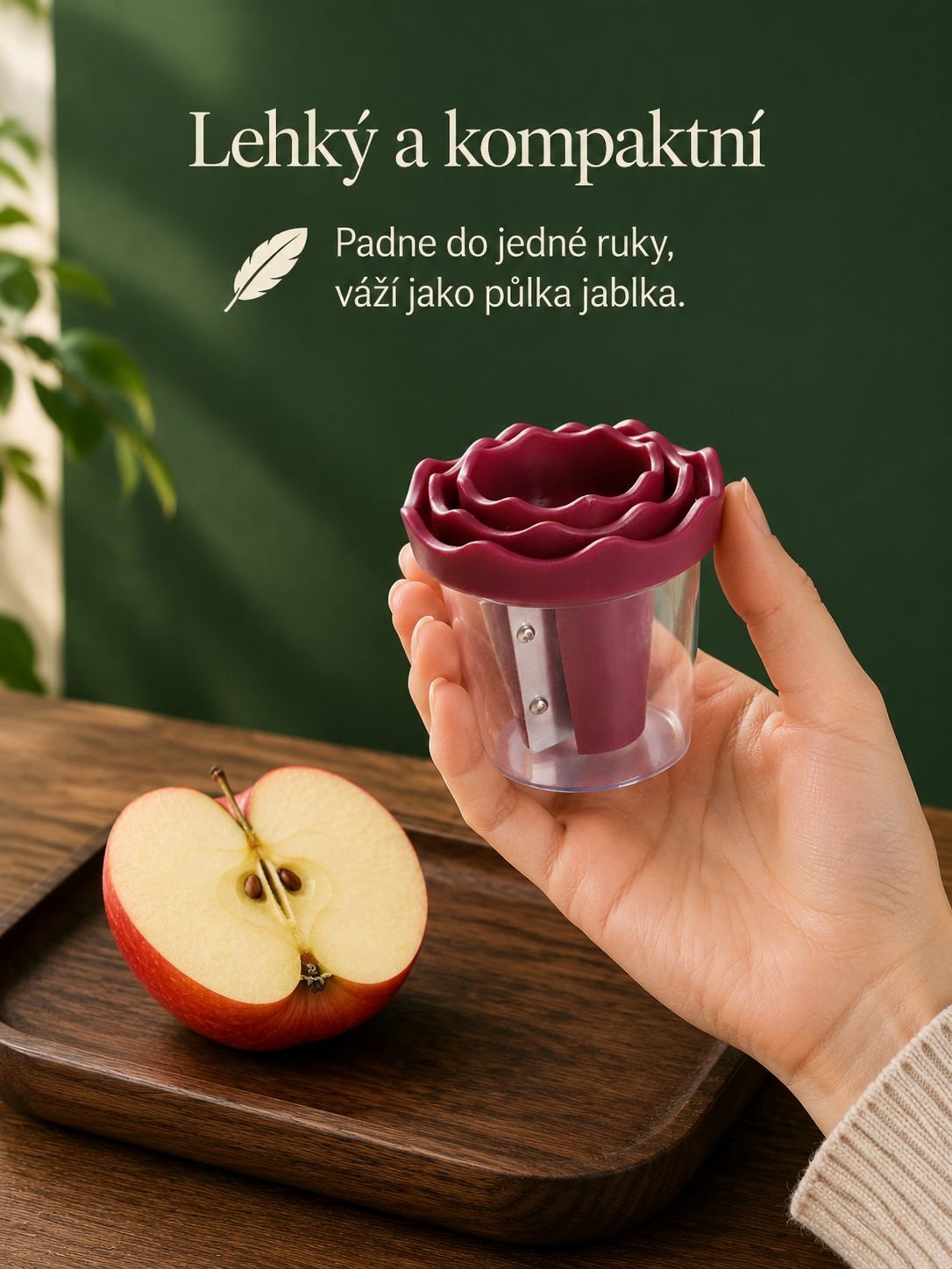 Kráječ ovoce ve tvaru růže s ovocem