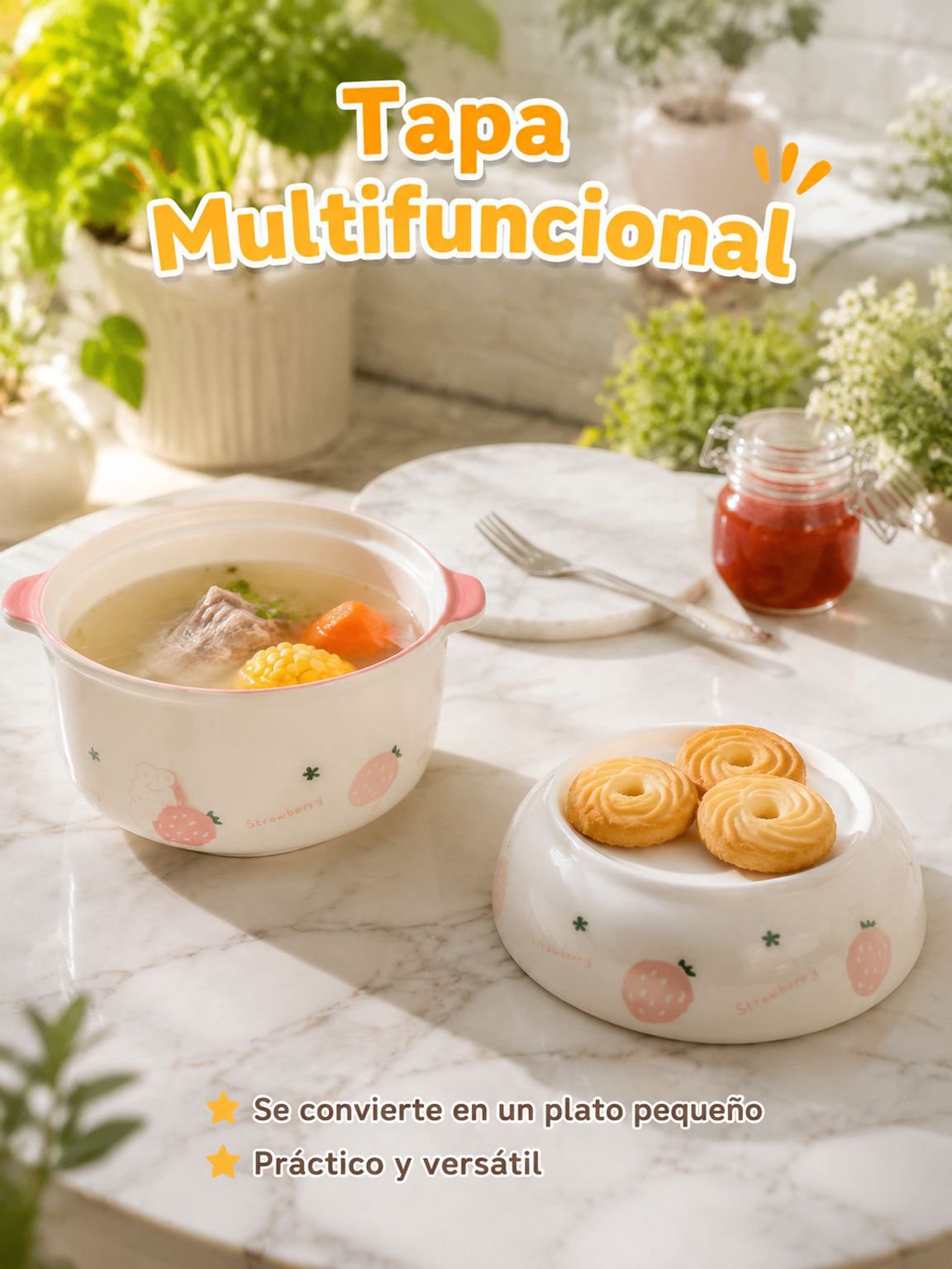 Tazón de sopa de dos orejas