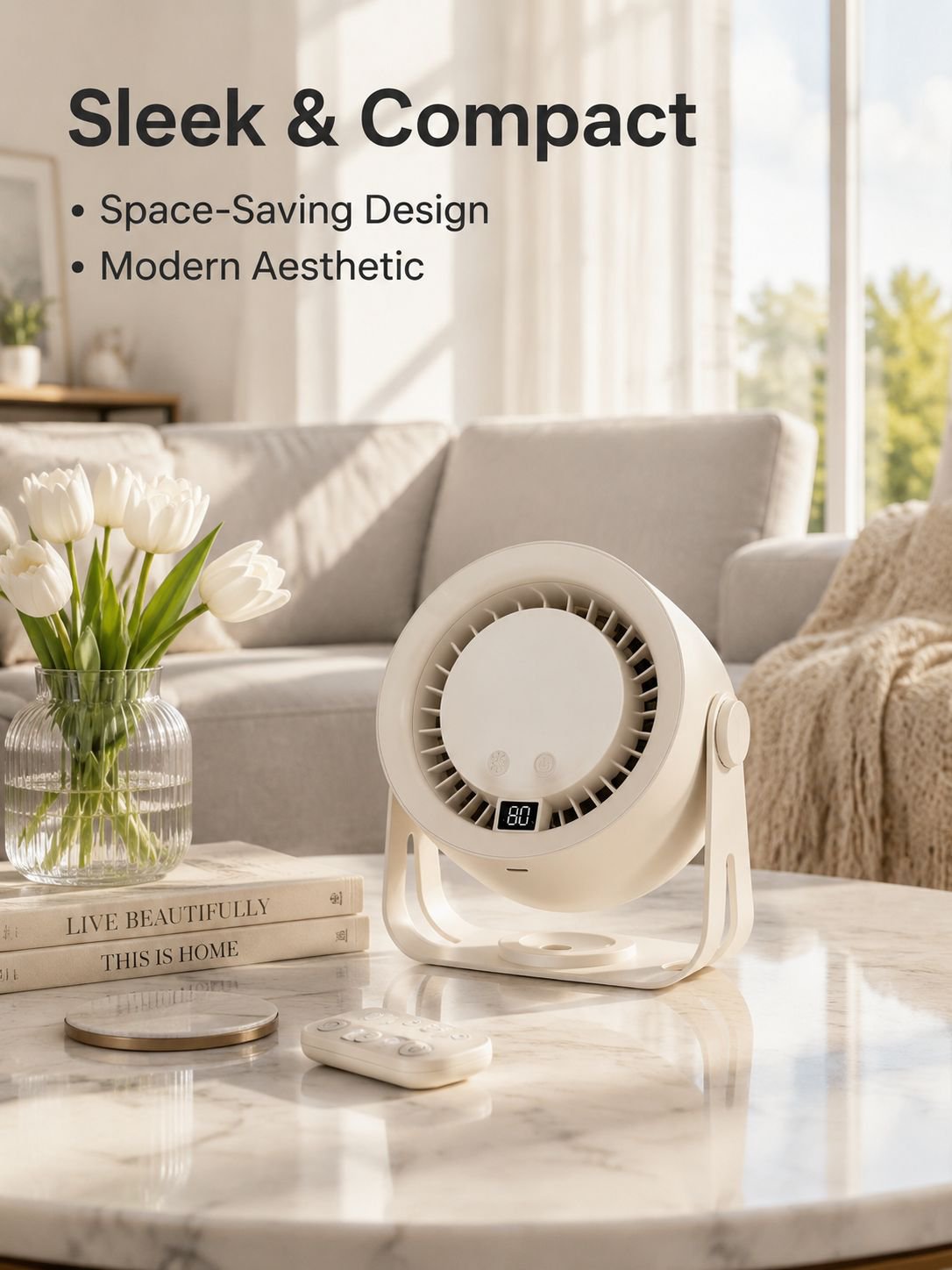 Smart remote control lighting fan 2-in-1 electric fan desktop fan home night light USB charging