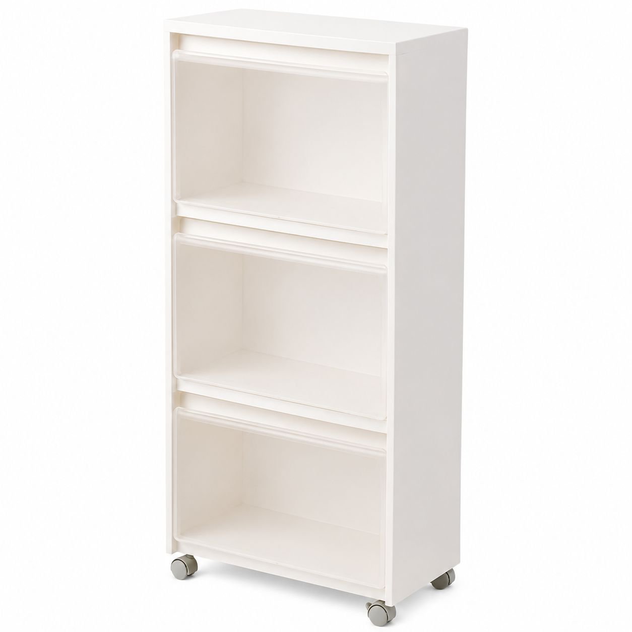 Home Living Room Toy Storage Box with Wheels, Organizer Cabinet