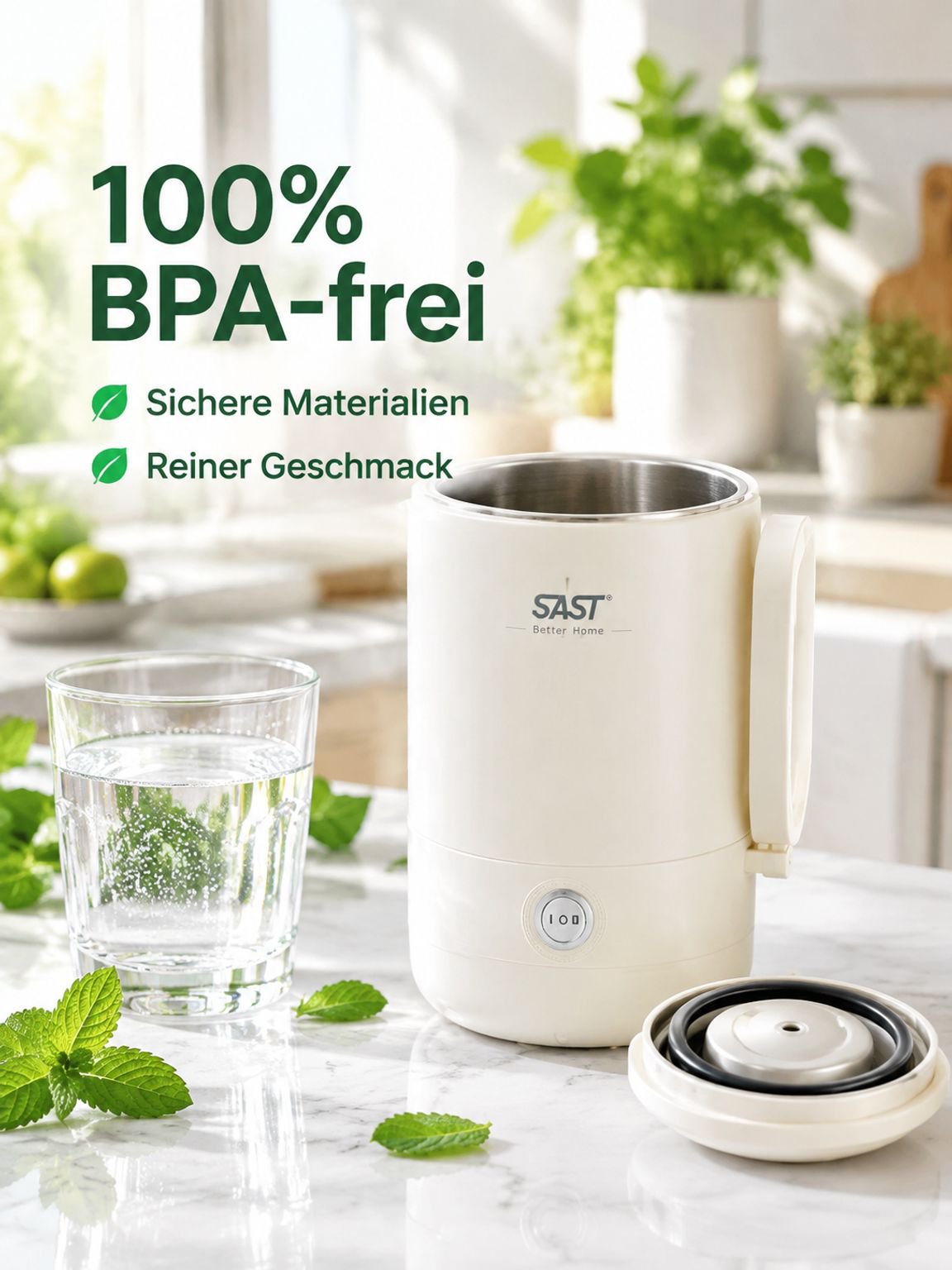 Tragbarer Mini-Wasserkocher für Studentenwohnheime, Reisen und Geschäftsreisen