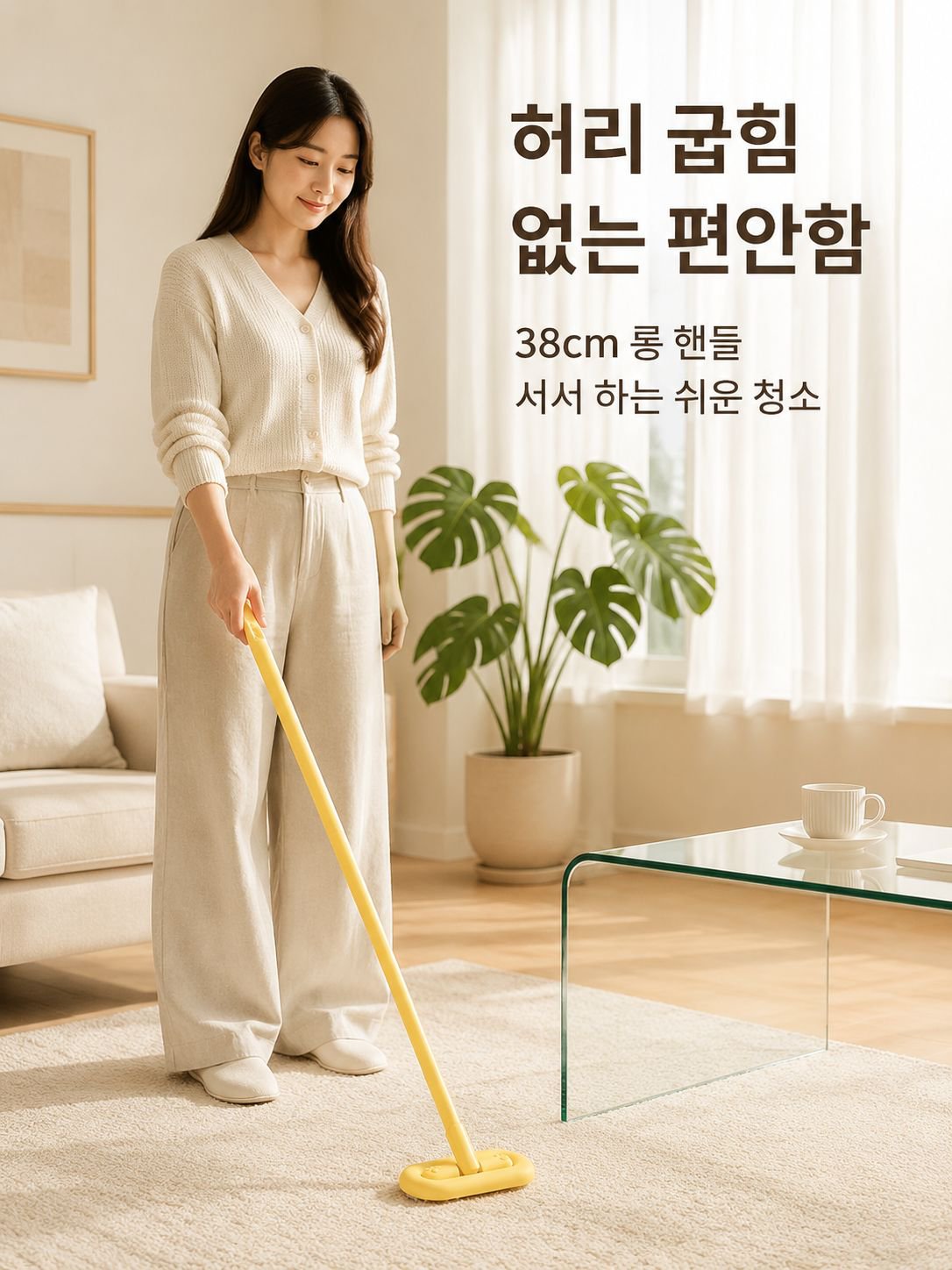 긴 손잡이 제모 브러시 점모기