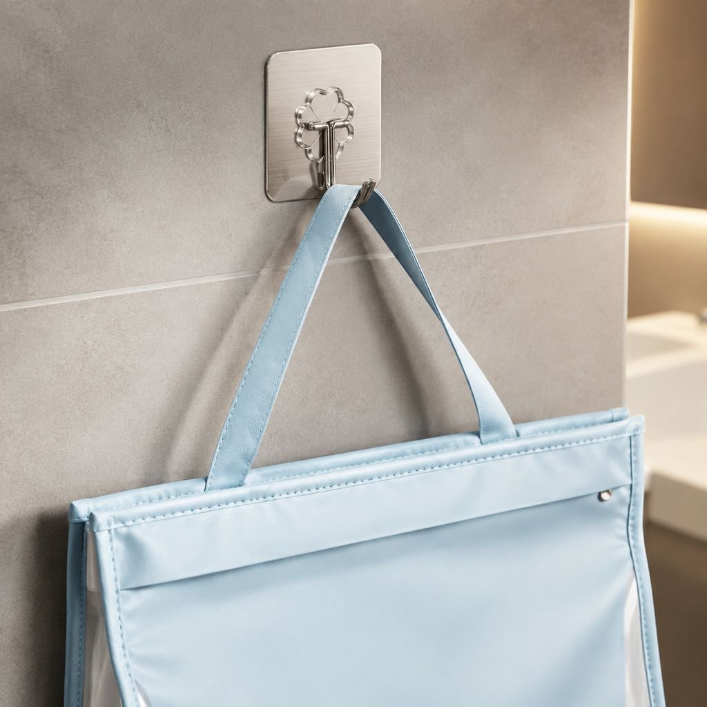 Waterproof bathroom organizer bag with multiple compartments