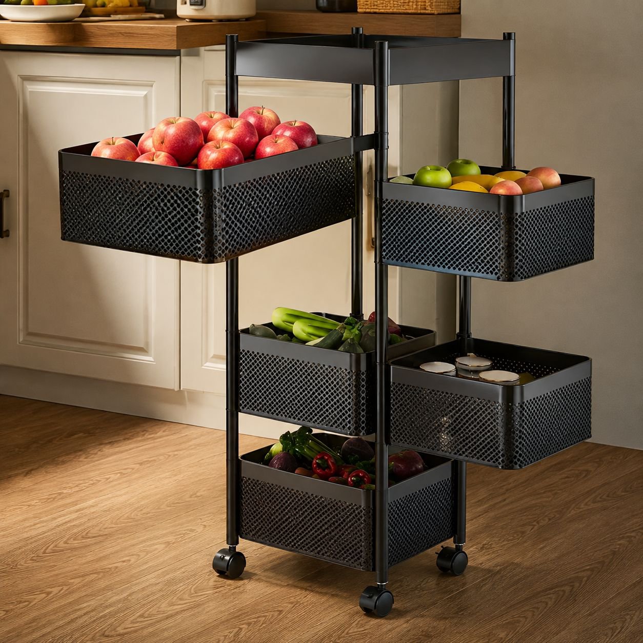 Durable household kitchen shelf for cookware and utensils