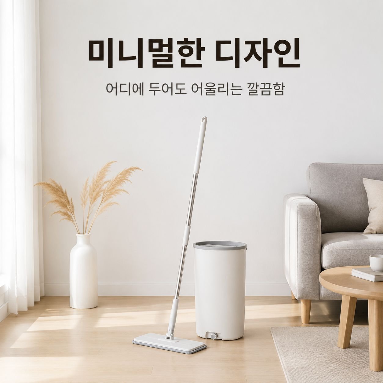 청결·오염 분리 자동 세척 회전 평면걸레 세트, 게으른이용 가정용 바닥걸레