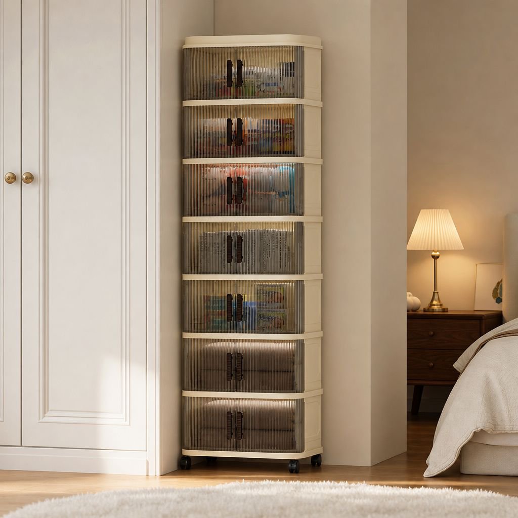 Multi-functional Sliding Foldable Storage Cabinet, Household Multi-layer Organizer