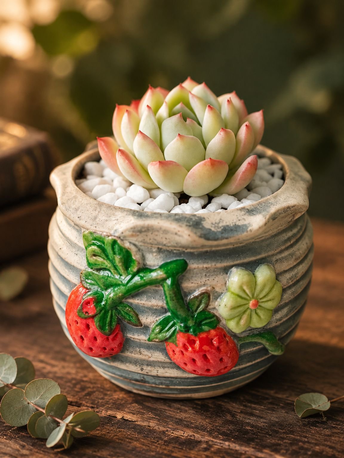 Petits pots d'intérieur avec pot en céramique