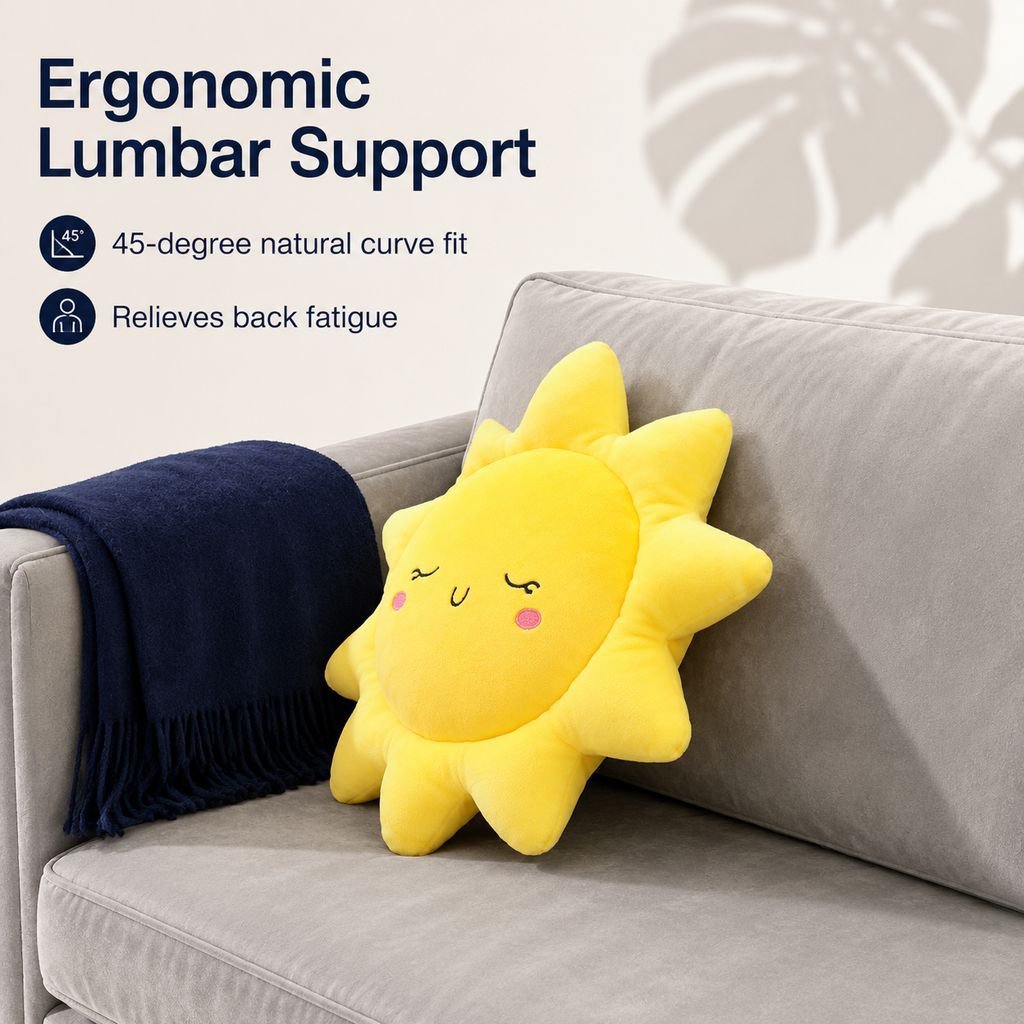 Cartoon Sun Throw Pillow for Sofa