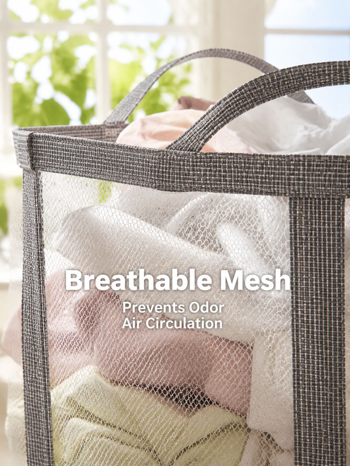 Large capacity foldable storage basket for dirty clothes