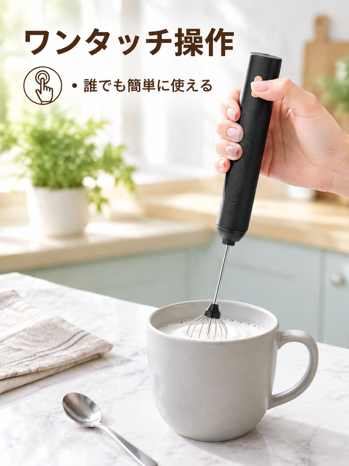 電動コーヒーミルク泡立て器