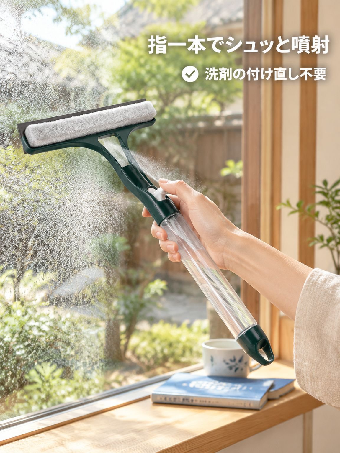 【ひと吹きできれいに】トリプルガラス掃除神器