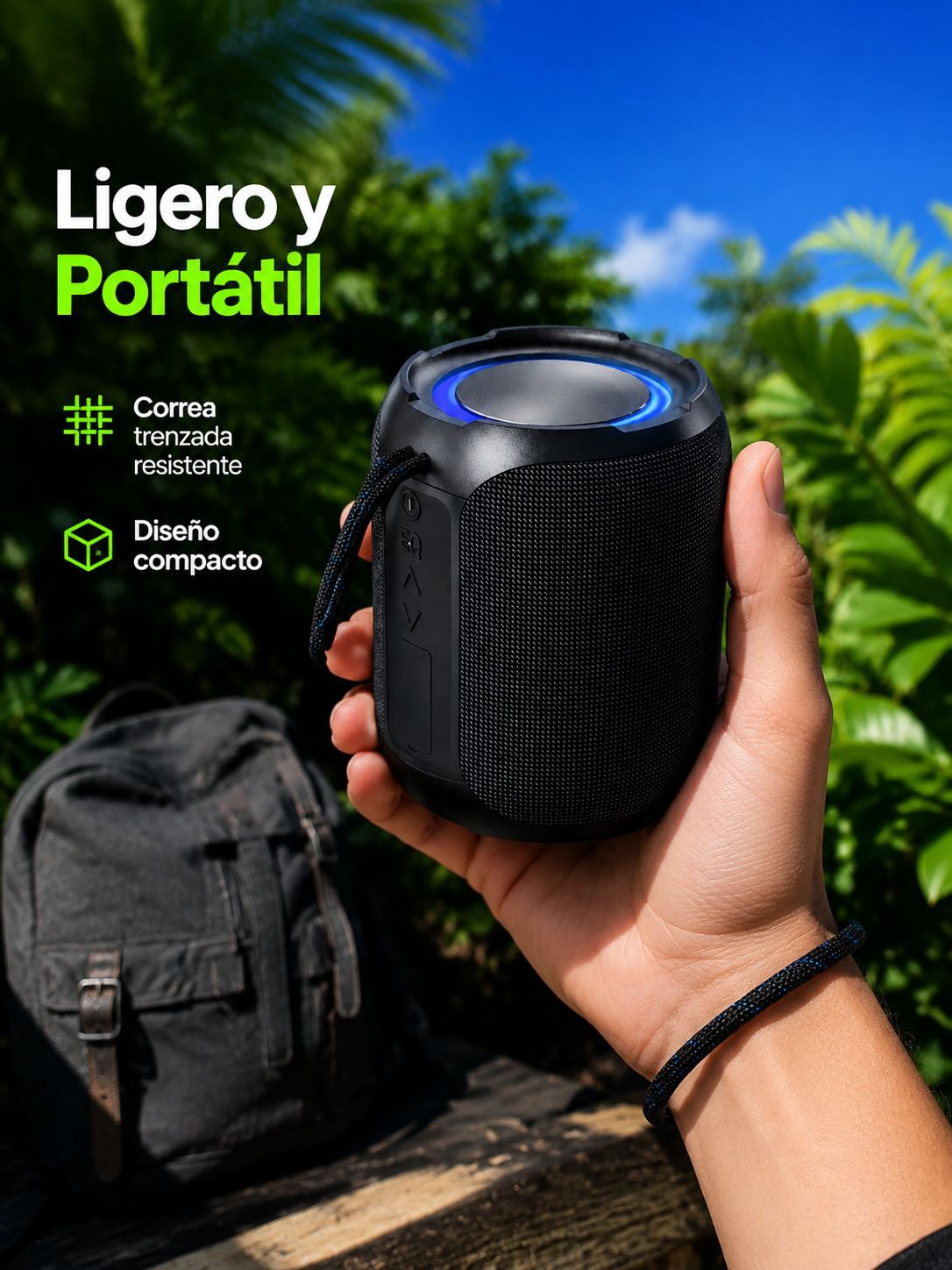 Altavoz portátil con sonido potente