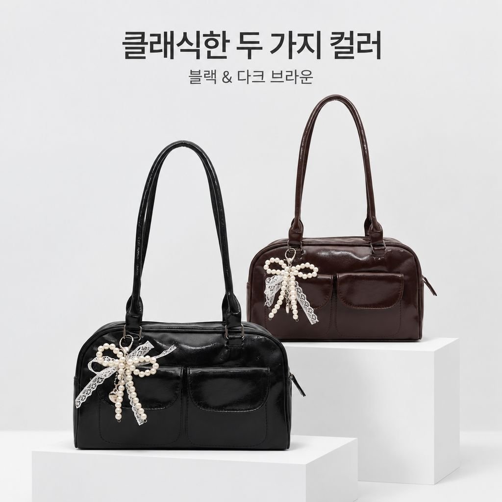 신상 한판 트렌드 개성 숄더백 여성 볼링백 패션 레트로 다재다능 보스턴 언더암백