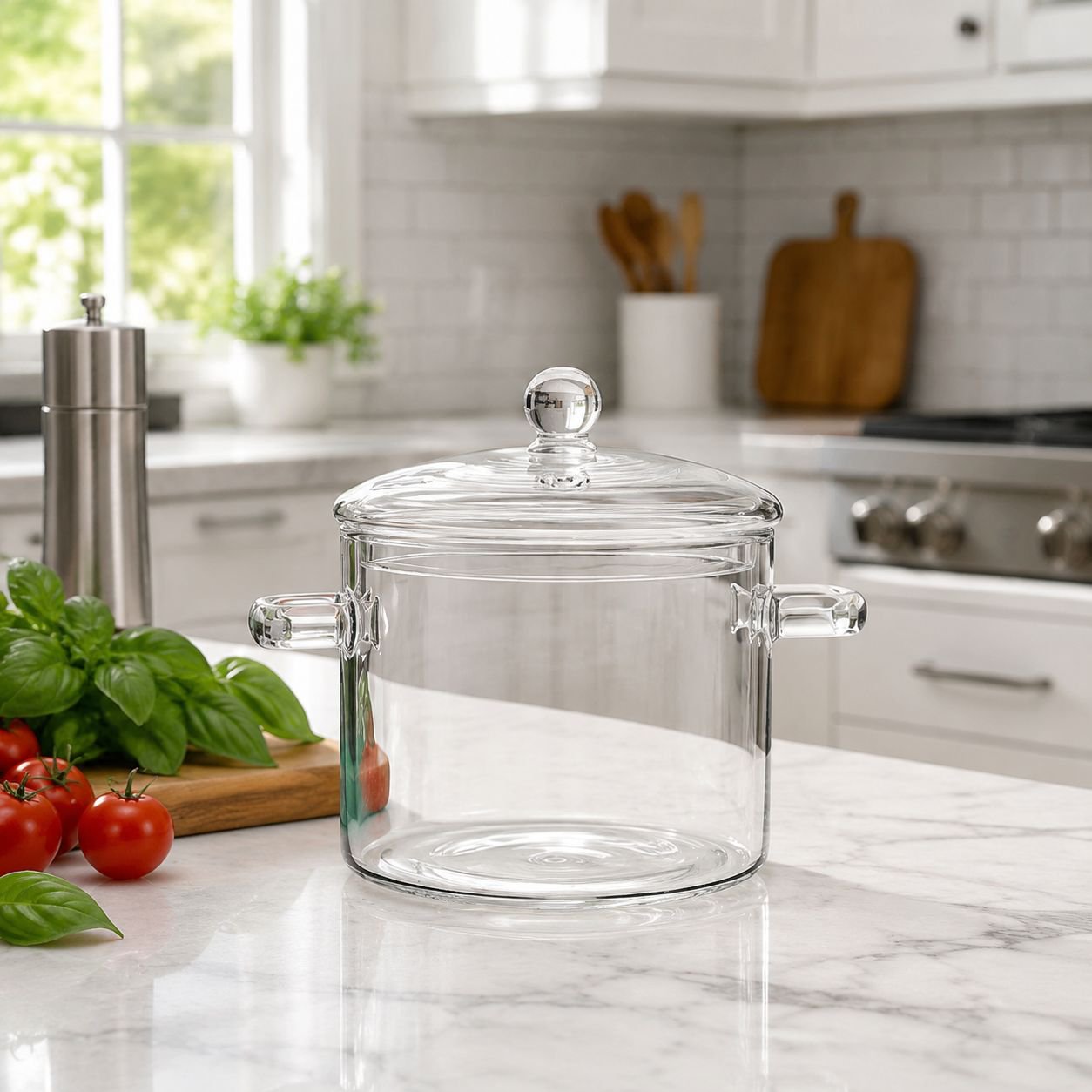 Family soup pot with lid