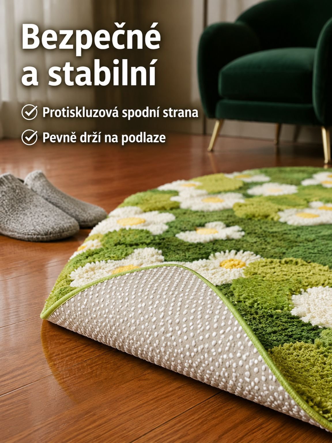 Ztluštěný koberec z imitace kašmíru