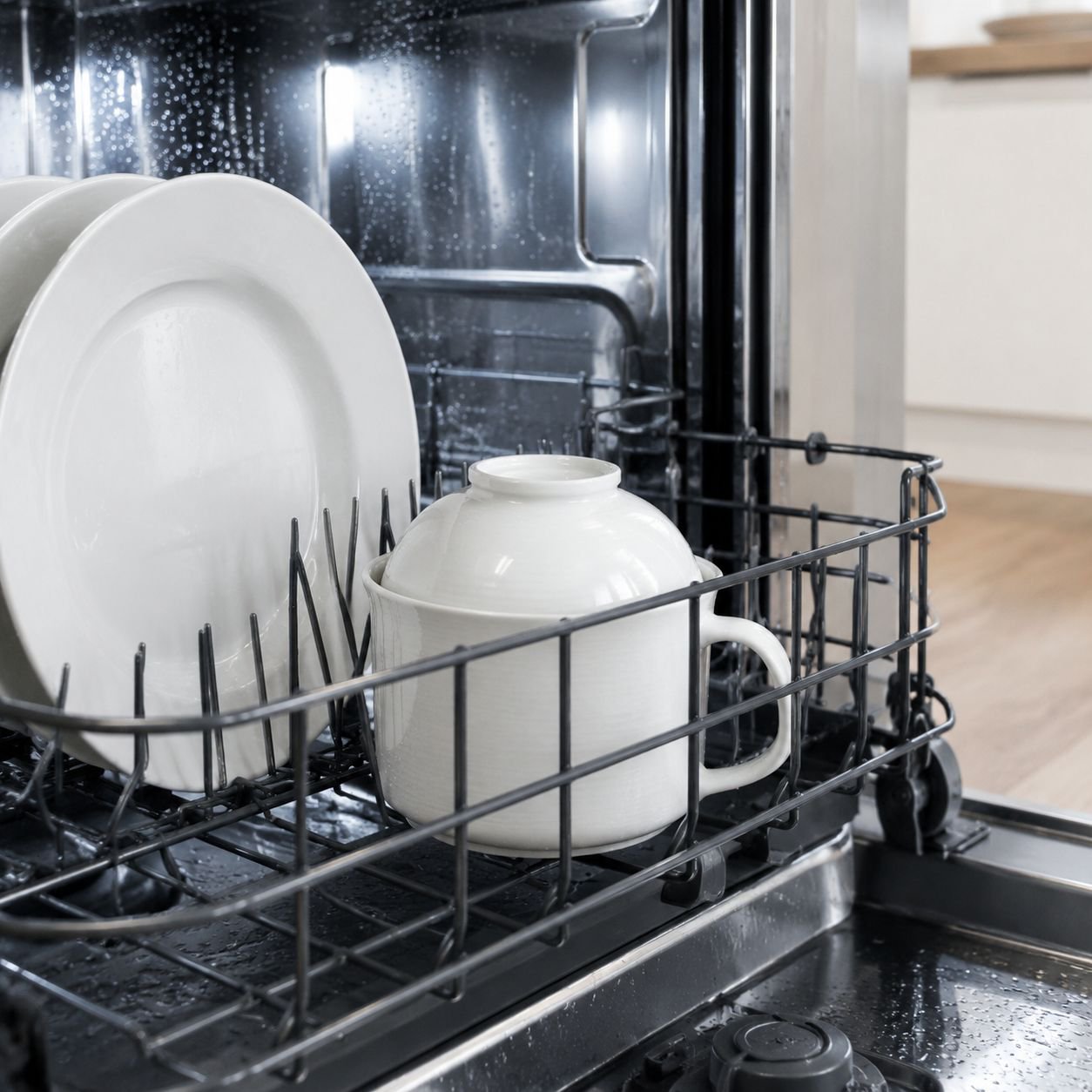 Durable white steamer cup for steaming and serving food