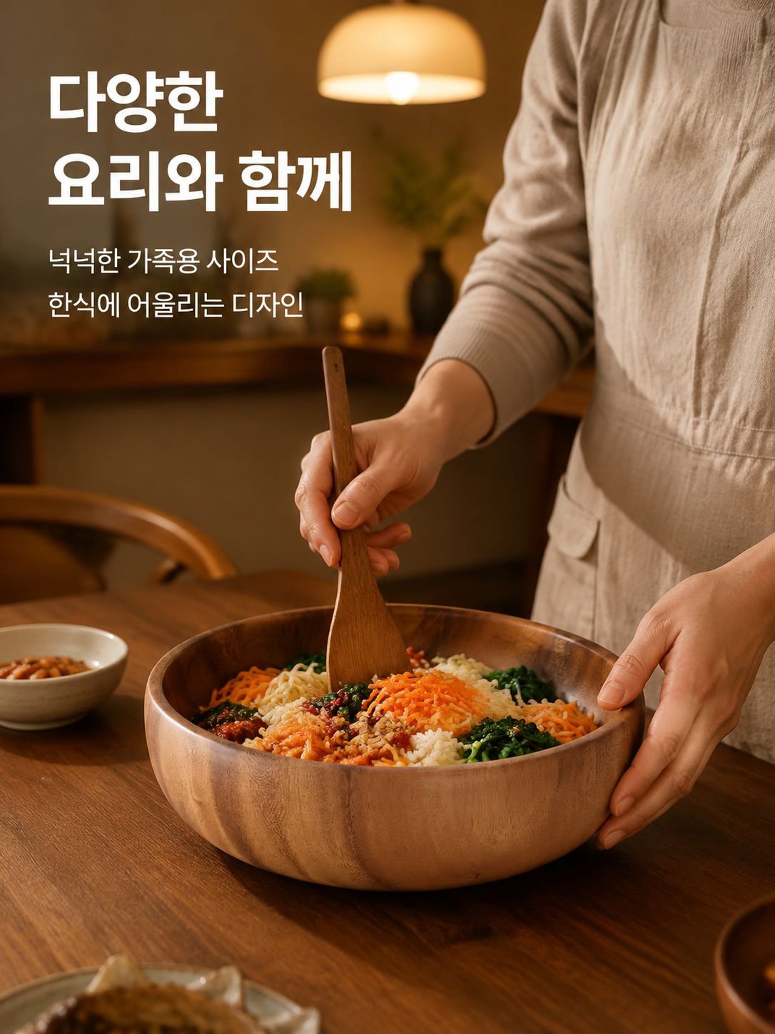 대용량 원목 식당용 그릇