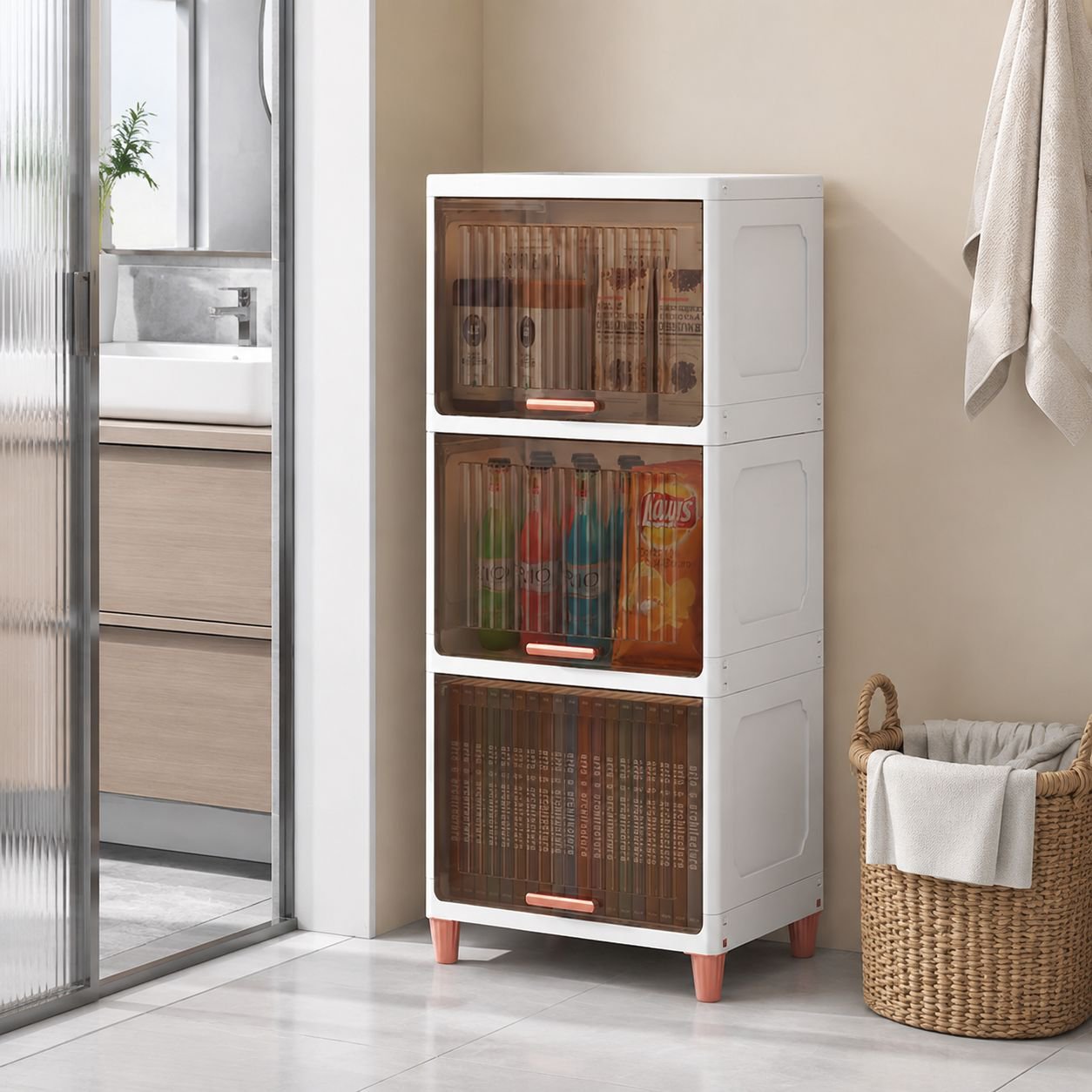 Organizador de ropa plegable de plástico de gran capacidad