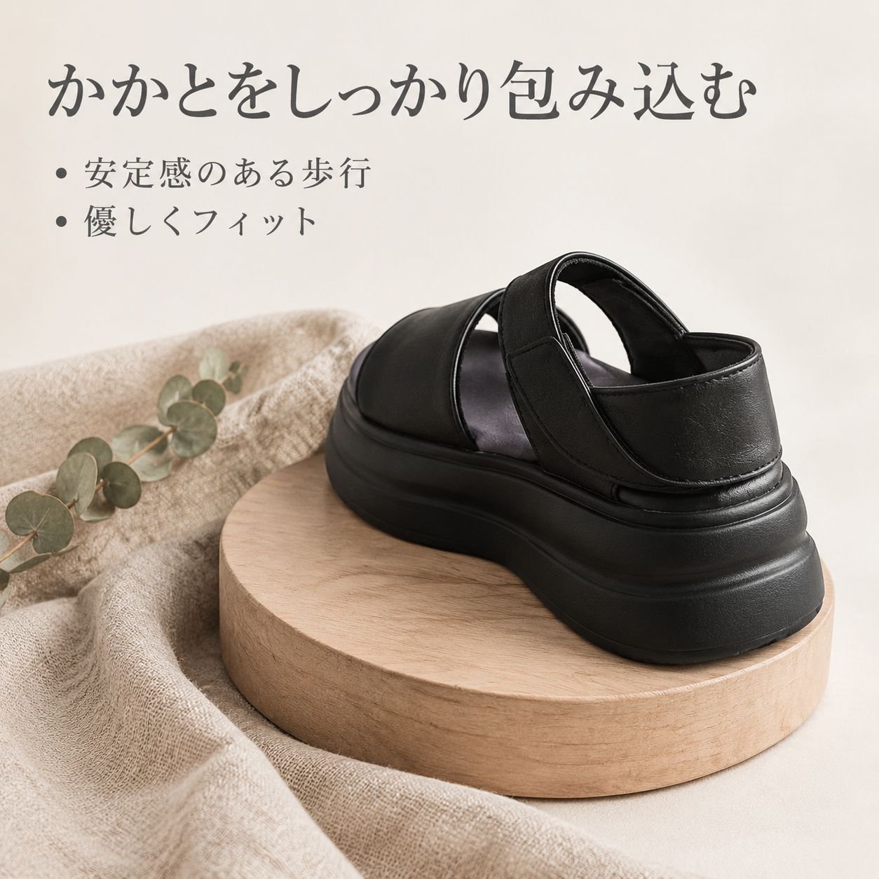 夏用アウトドア柔らかソールローマ風サンダル レディース かかと付き