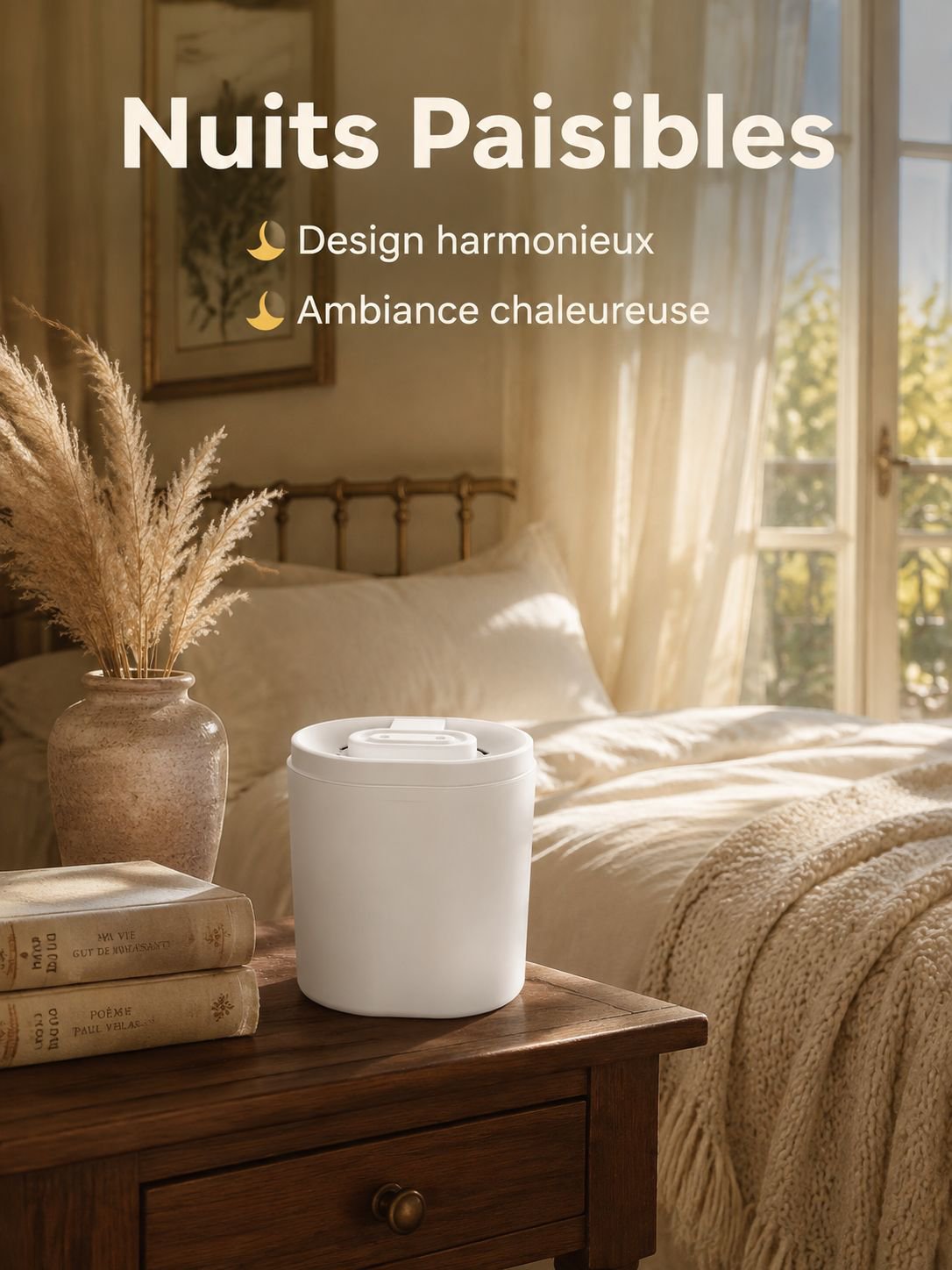 Humidificateur à double buse 6L grande capacité avec lampe d’ambiance pour maison et bureau