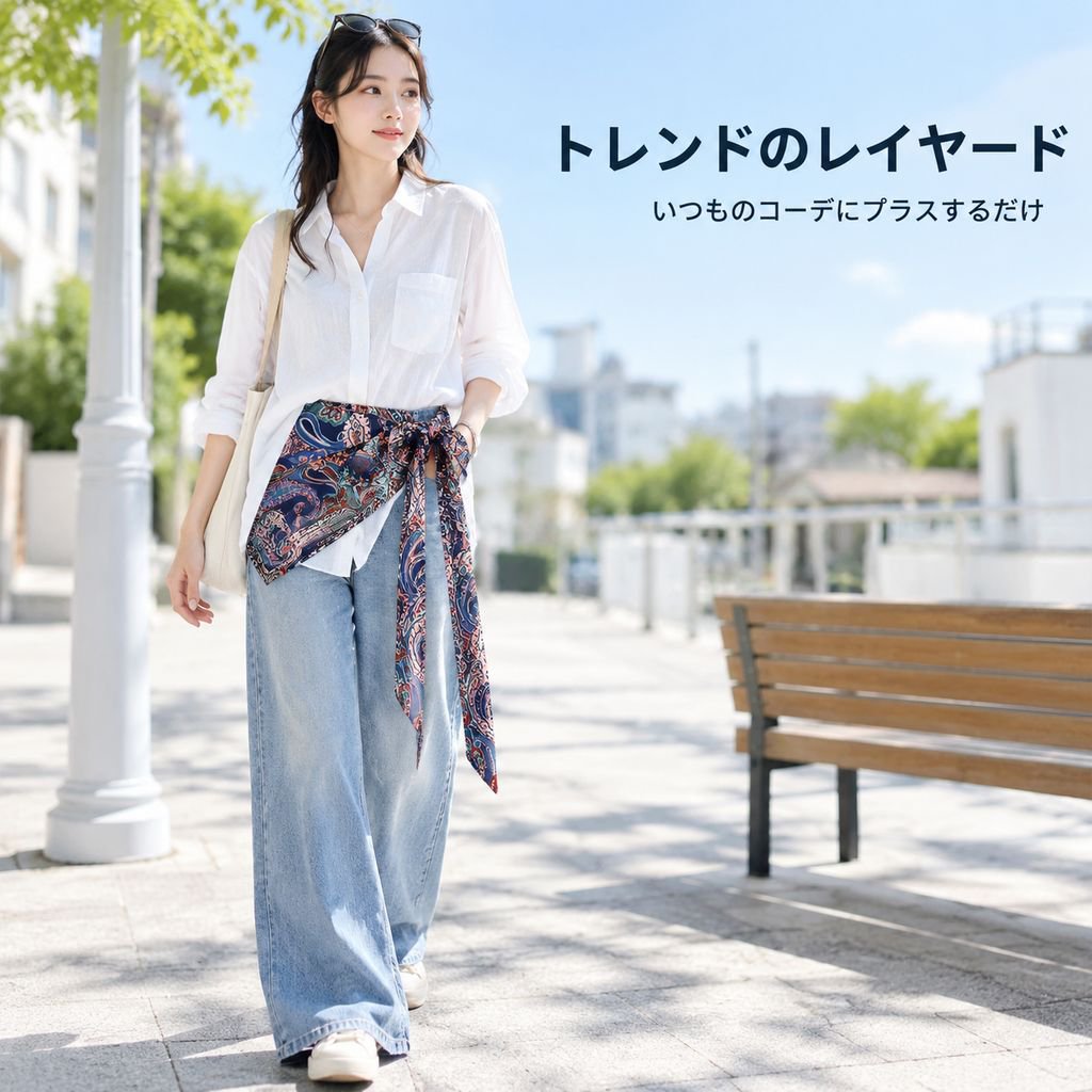 スカーフベルト女性用装飾パンツコーディネート