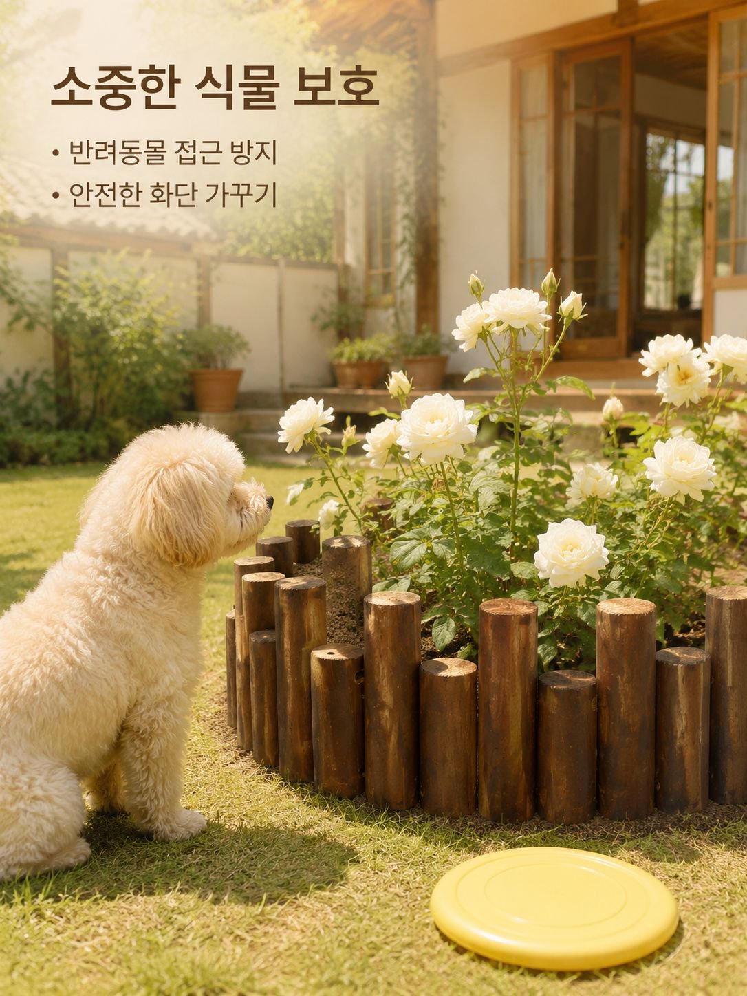 방부 정원 분리 목재 울타리 화단